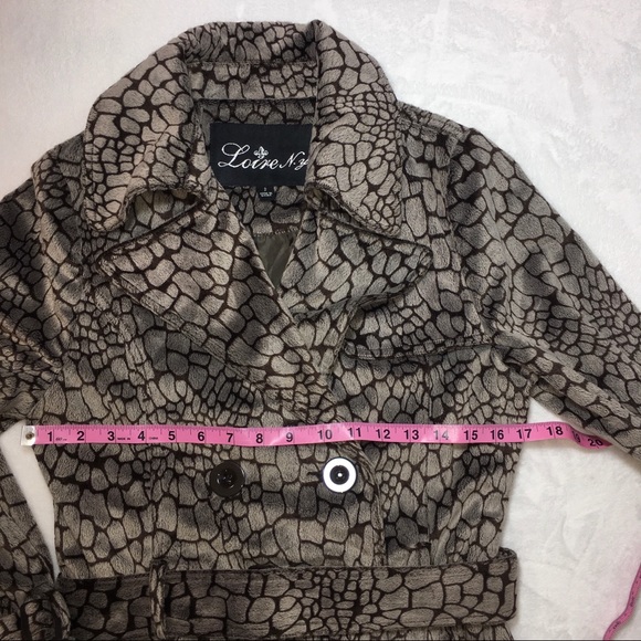 SALE!  Loire NY Animal print Trench style Jacket - Picture 3 of 7